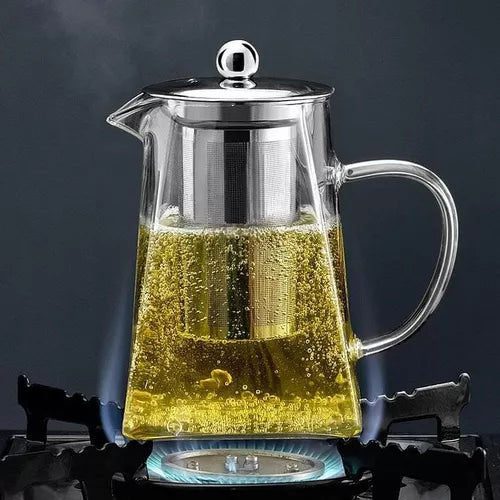 Tetera De Vidrio Con Infusor De Acero