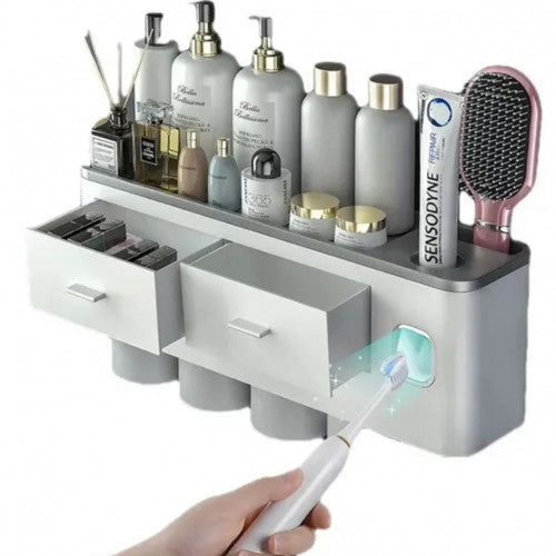 Organizador de baño con dispensador crema