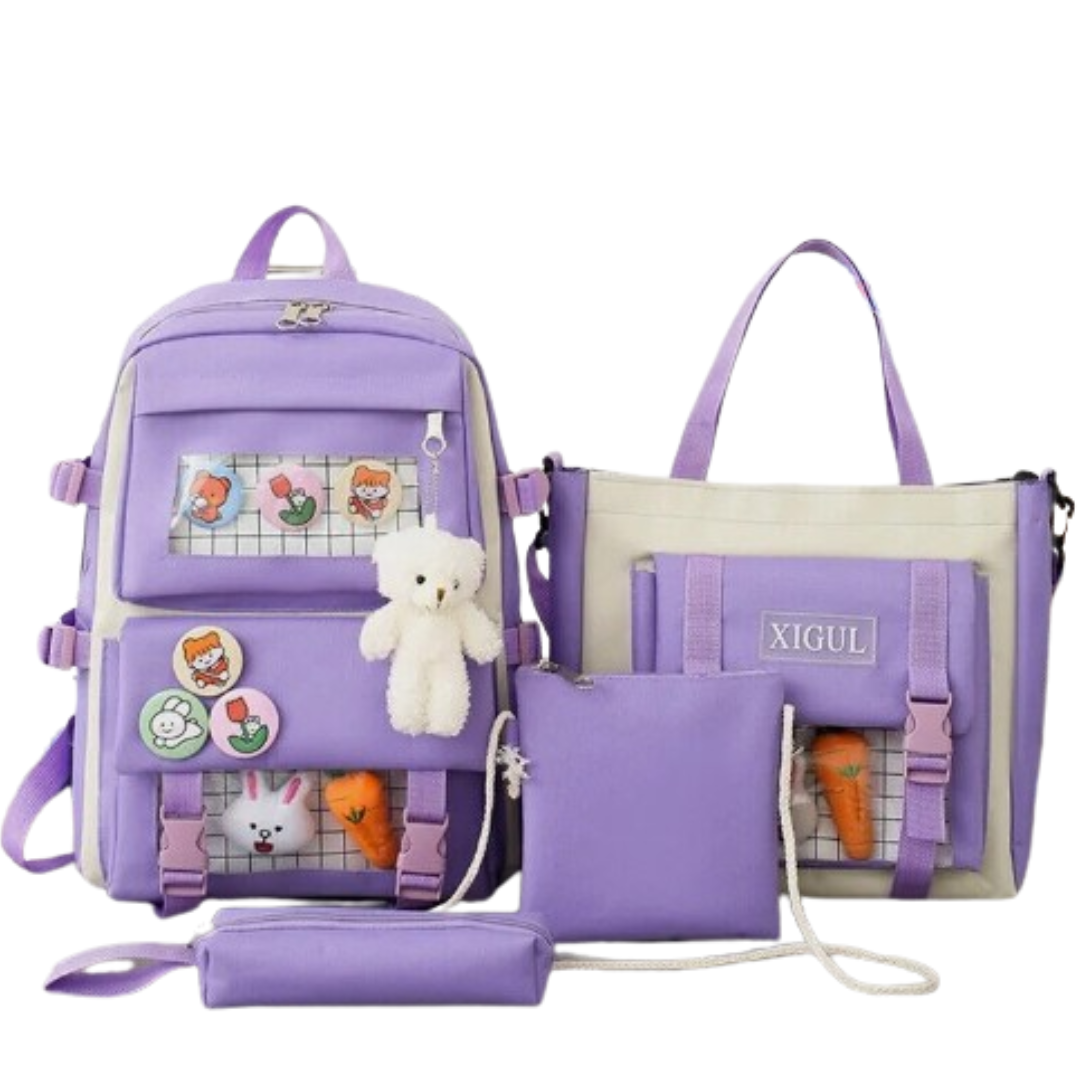Bolso oso 5 piezas kawaii