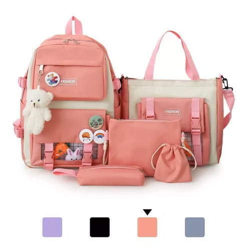 Bolso oso 5 piezas kawaii