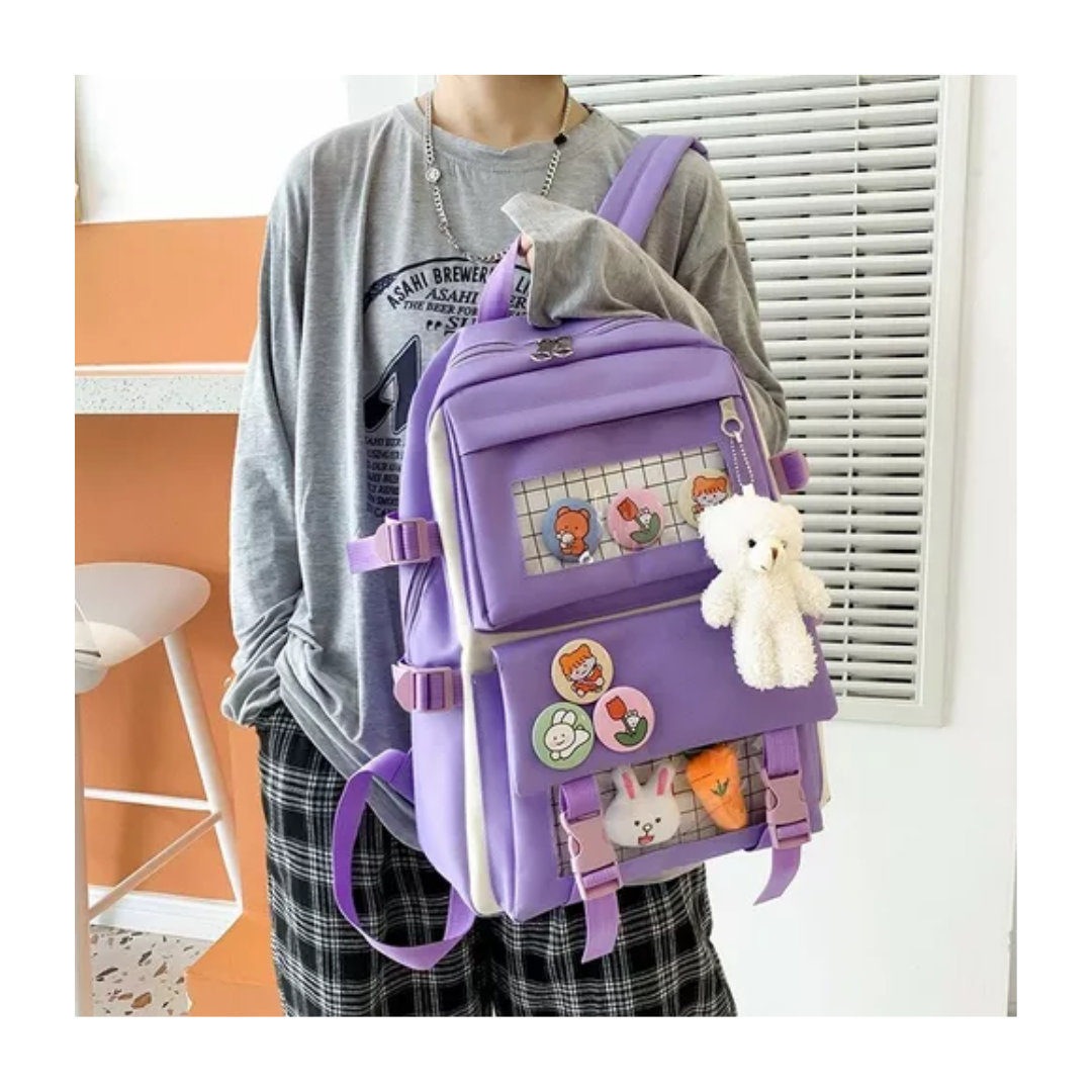 Bolso oso 5 piezas kawaii