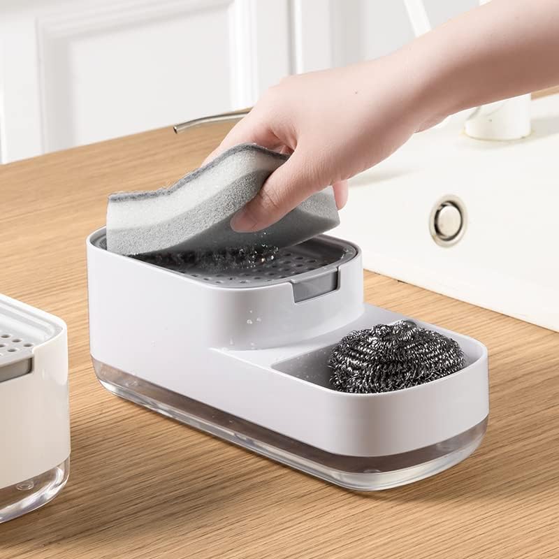 Dispensador De Jabon Con Esponja Cocina