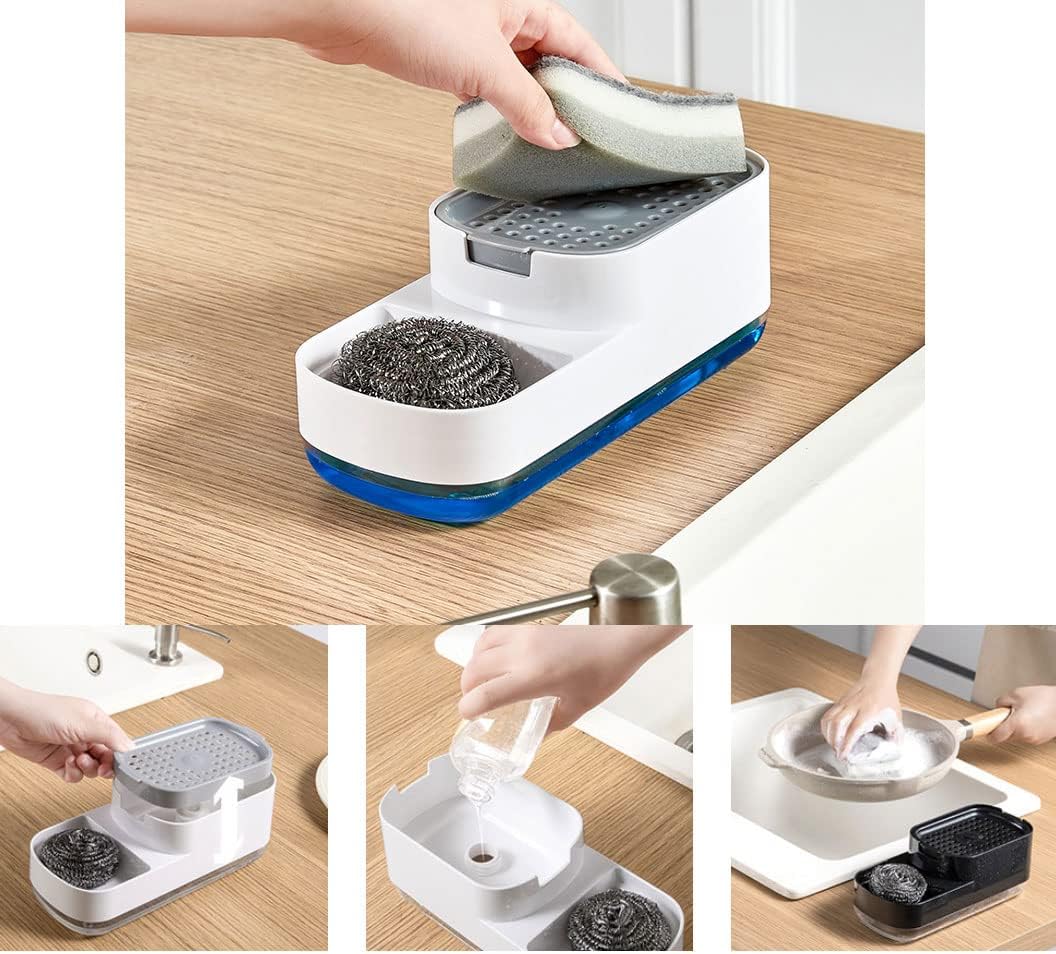 Dispensador De Jabon Con Esponja Cocina