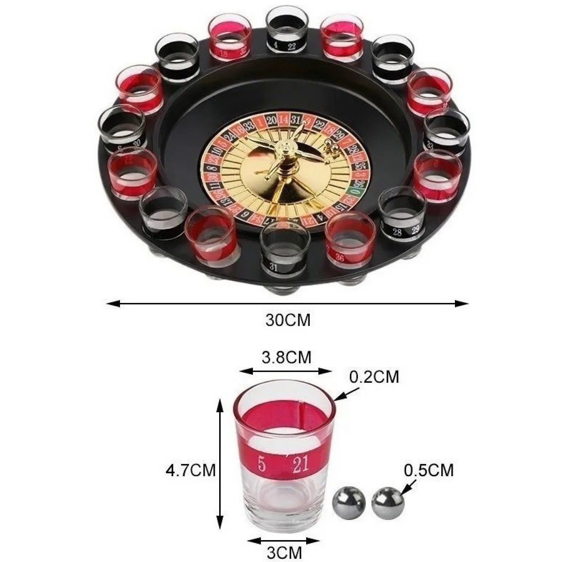 Ruleta tragos shots 16 copas juego adulto