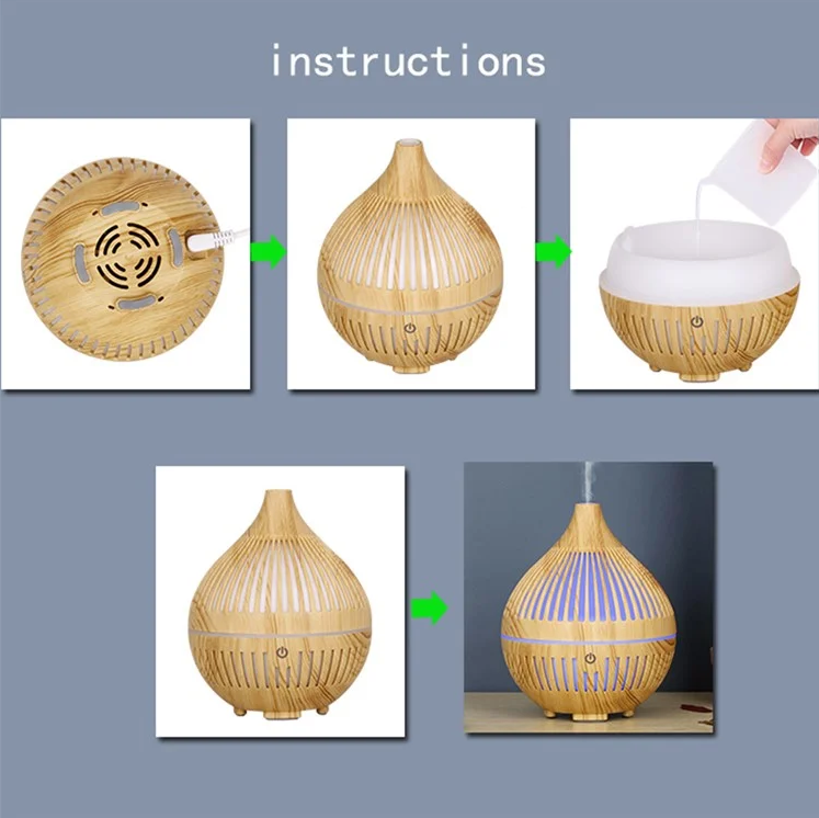 Humidificador Madera Lineas