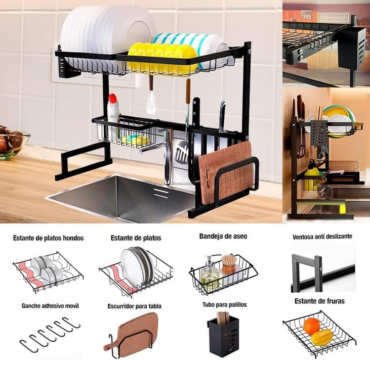 Organizador -Escurridor De Platos Metálico