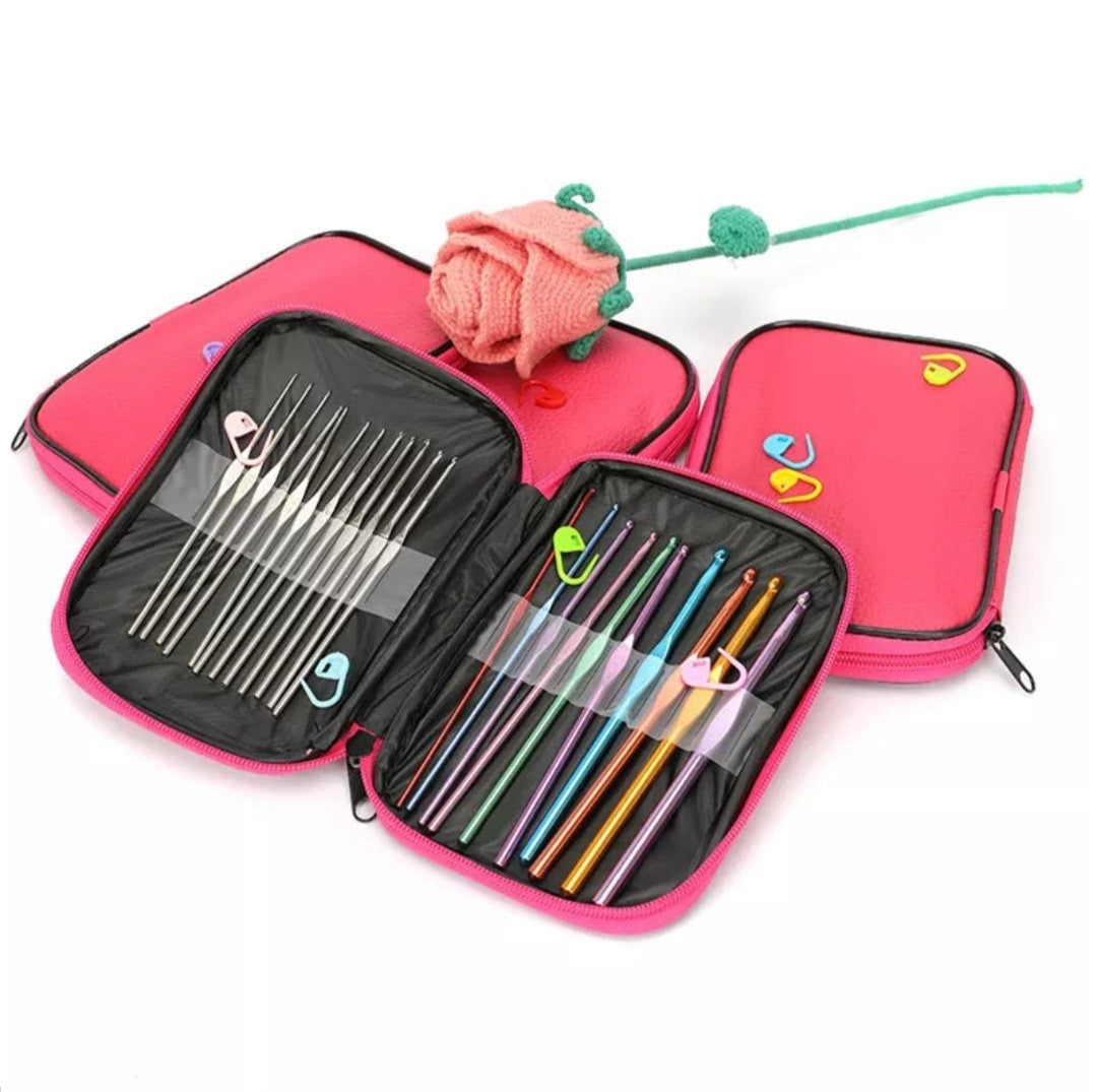 Set Agujas Crochet En Aluminio 100 Pcs