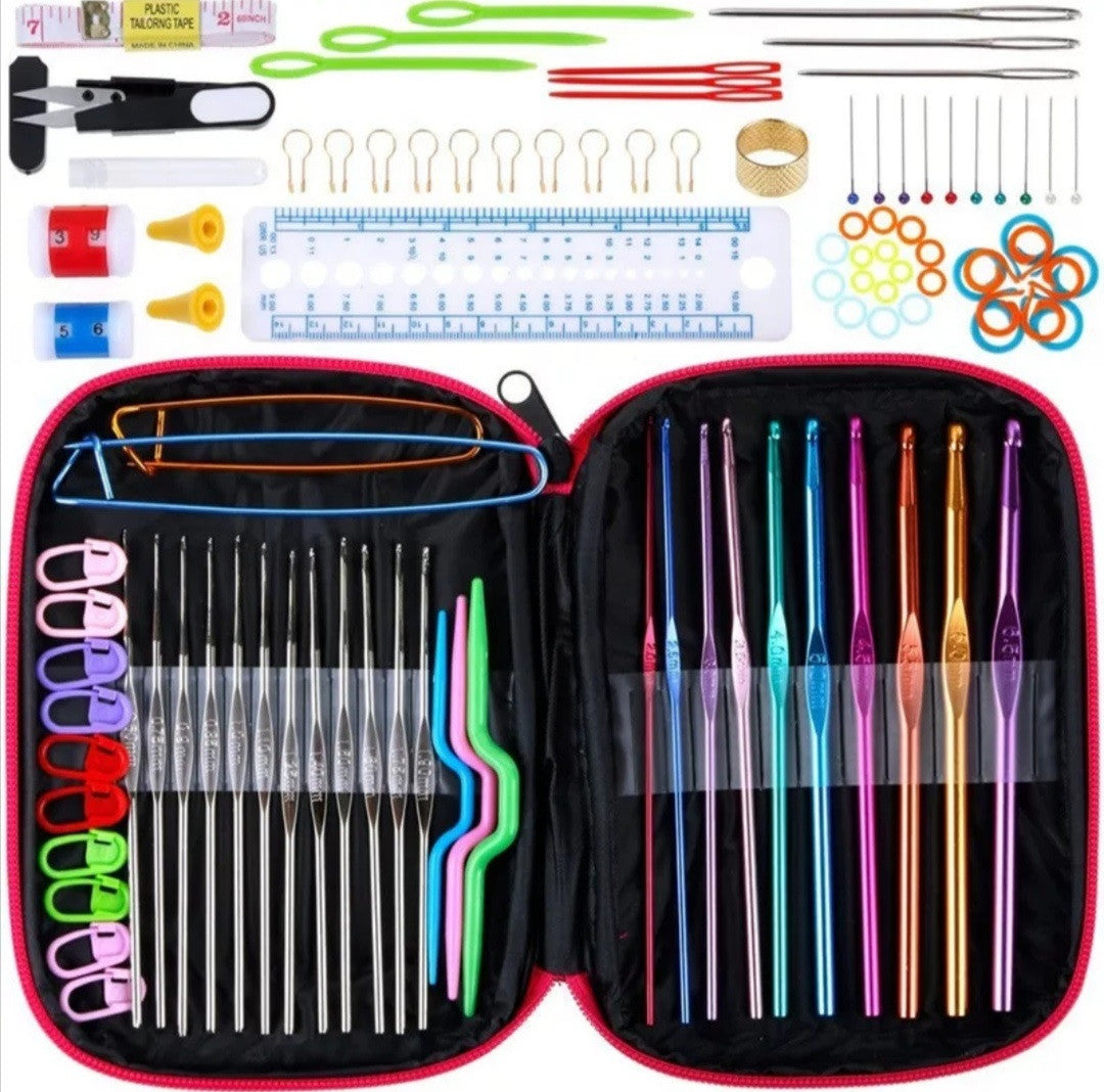 Set Agujas Crochet En Aluminio 100 Pcs