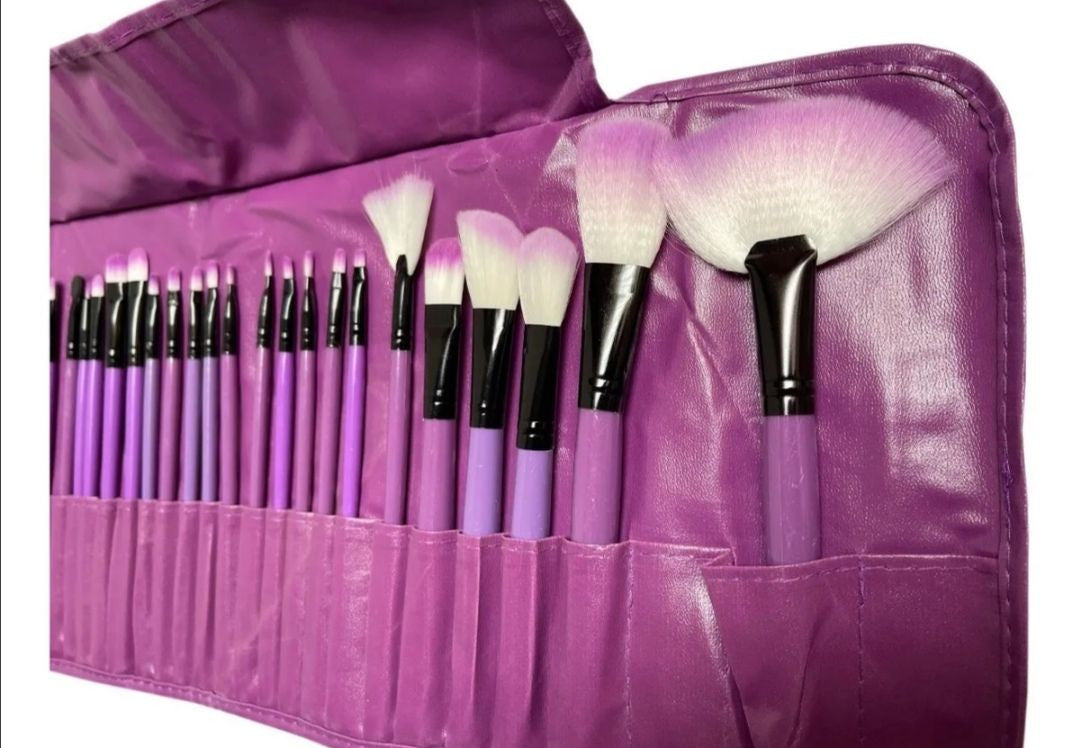 Set 24 Brochas maquillaje+estuche