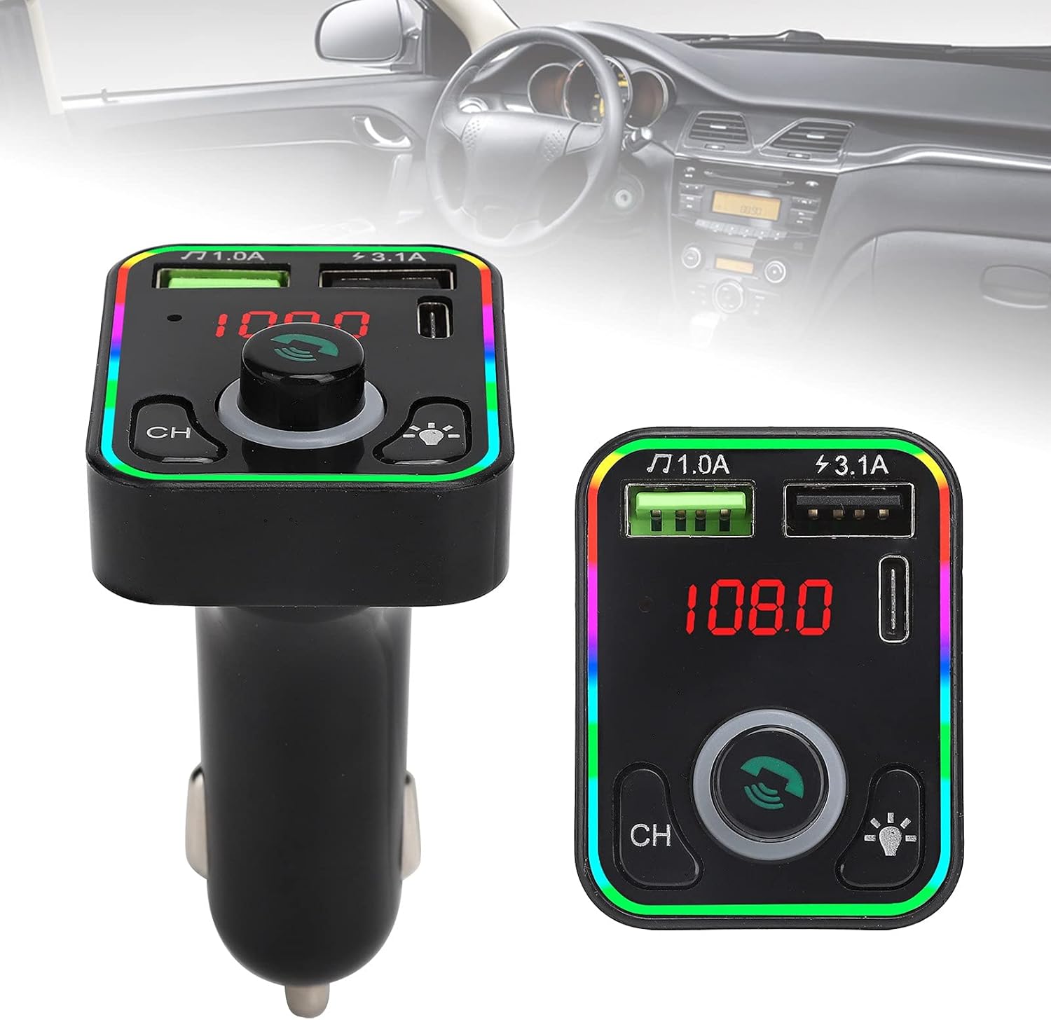 Trasmisor Fm Bluetooh Con Carga Rápida