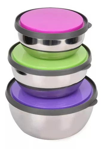 Set de bowls x3 en acero inoxidable