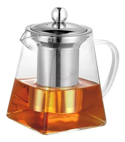 Tetera De Vidrio Con Infusor De Acero