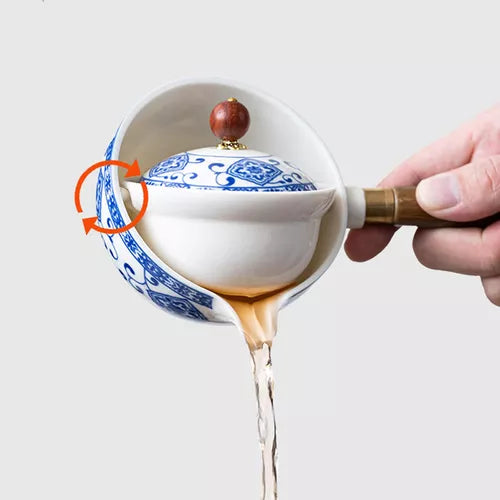 Tazas De Té De Cerámica De mano Giratoria De 360°