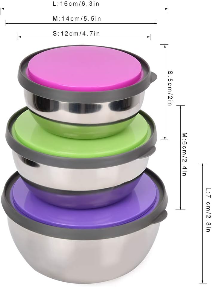 Set de bowls x3 en acero inoxidable