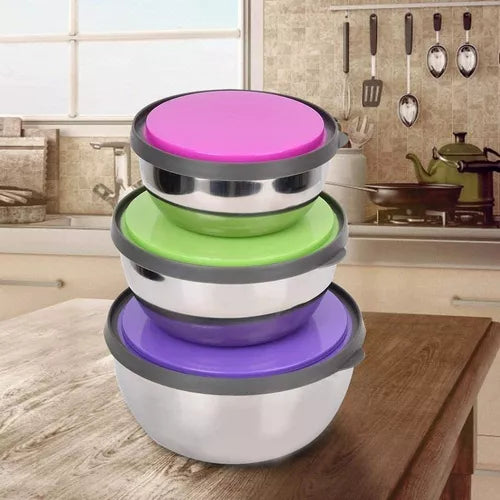 Set de bowls x3 en acero inoxidable